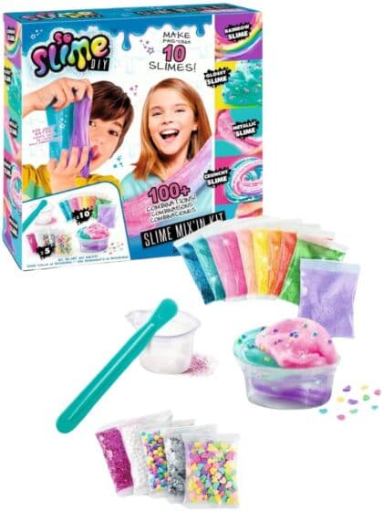 So Slime DIY pakke med slim i 10 farger - med tilbehør