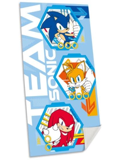 Sonic the Hedgehog strandhåndkle i bomull - 70 x 140 cm