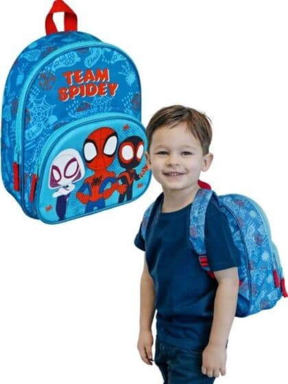 Spidey ryggsekk med forlomme og justerbare stropper - blå