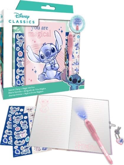 Disney Classics Stitch skrivesett med dagbok og magisk penn