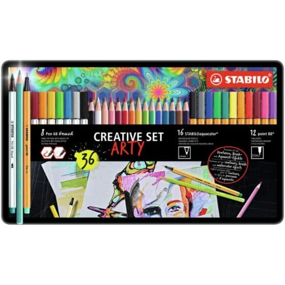 STABILO Creative Set – 36 stk tusjer, finelinere og fargeblyanter