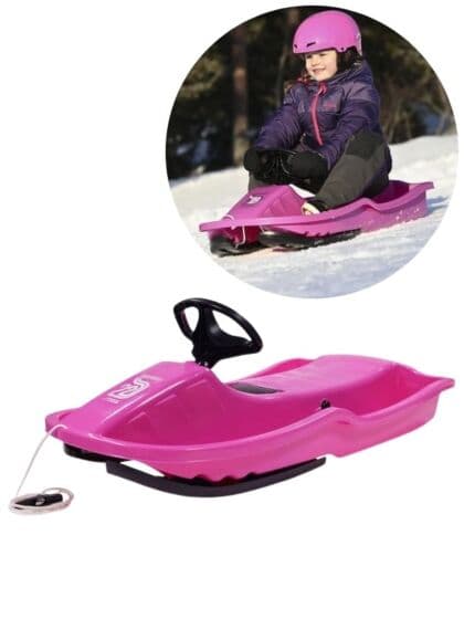 STIGA Snowpower rattkjelke med brems -ROSA/PINK