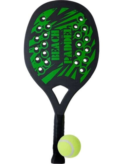 Strandtennis med to racketer og ball