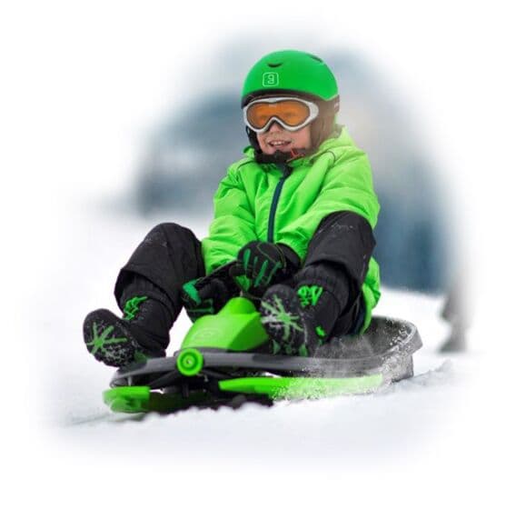 Gizmo Riders Stratos Steerable Sledge - sort kjelke med ratt