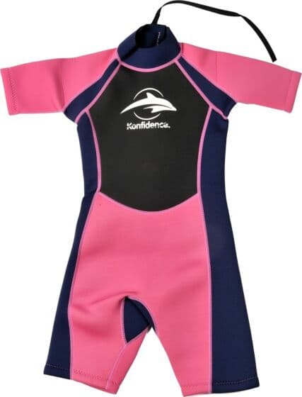 Konfidence shorti rosa våtdrakt kortermet til barn - 3-4 år