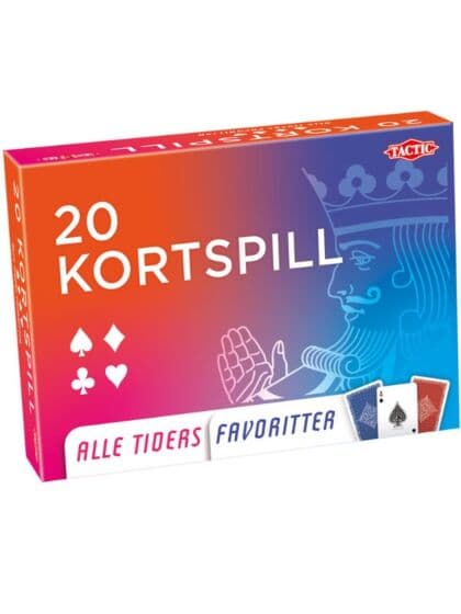 Tactic Populære kortspillsett - to kortstokker, poenghefte og mer - norsk versjon