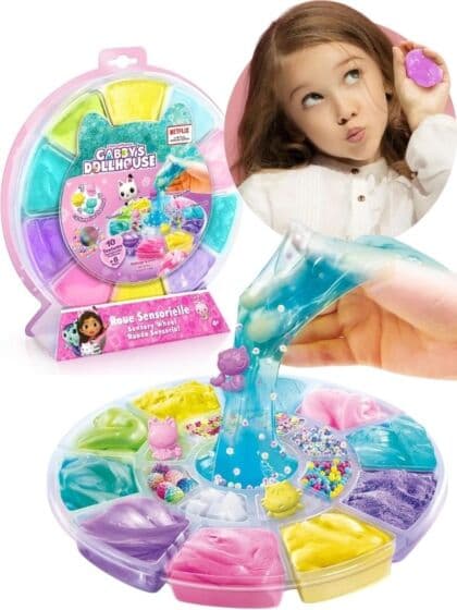 Gabbys Dukkehus sansehjul med slim og magisk sand - 10 teksturer og dekor