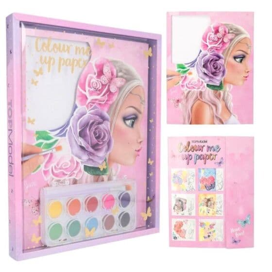 TOPModel Color Me Up Malesett med vannfarger og pensel - 10 ark å male