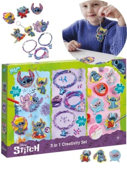 Disney Stitch 3-i-1 kreativt hobbysett for barn