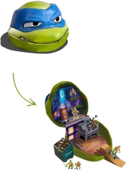Turtles Tales Of Turtle Head Leonardo lekesett med 2 figurer