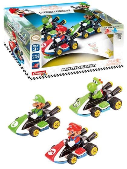 Carrera Mario Kart Pull and Speed 3-Pack - Mario, Luigi og Yoshi