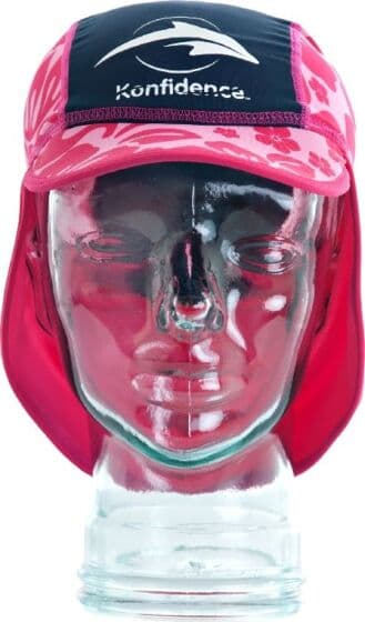 Konfidence UV Hat Pink Hibiscus print Pink - 1-3 år