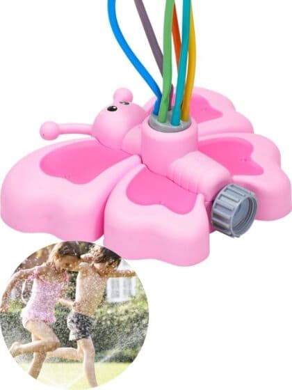 Vannspreder sommerfugl – rosa med fleksible slanger
