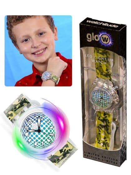 Watchitude Glow Light Up Watch - Dino Camo armbåndsur - analog klokke med LED-lys
