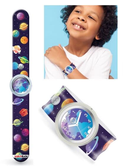 Watchitude Slap Watch - Deep Space armbåndsur - slapwrap analog klokke - verdensrommet