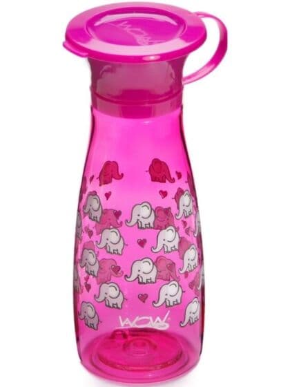 Wow Cup Mini sølefri kopp til barn fra 6 mnd - rosa med elefanter