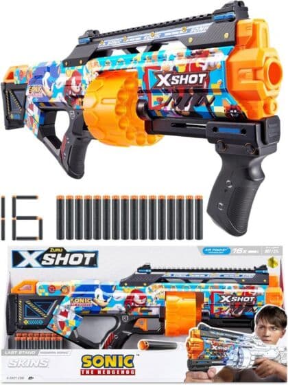 Zuru X-Shot Skins Siste Stå Sonic blaster med roterende magasin - 16 piler