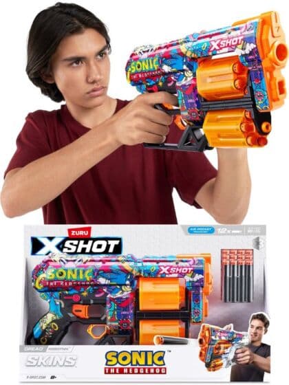 Zuru X-Shot Skins Sonic Dread Robotnik blaster - 12 piler