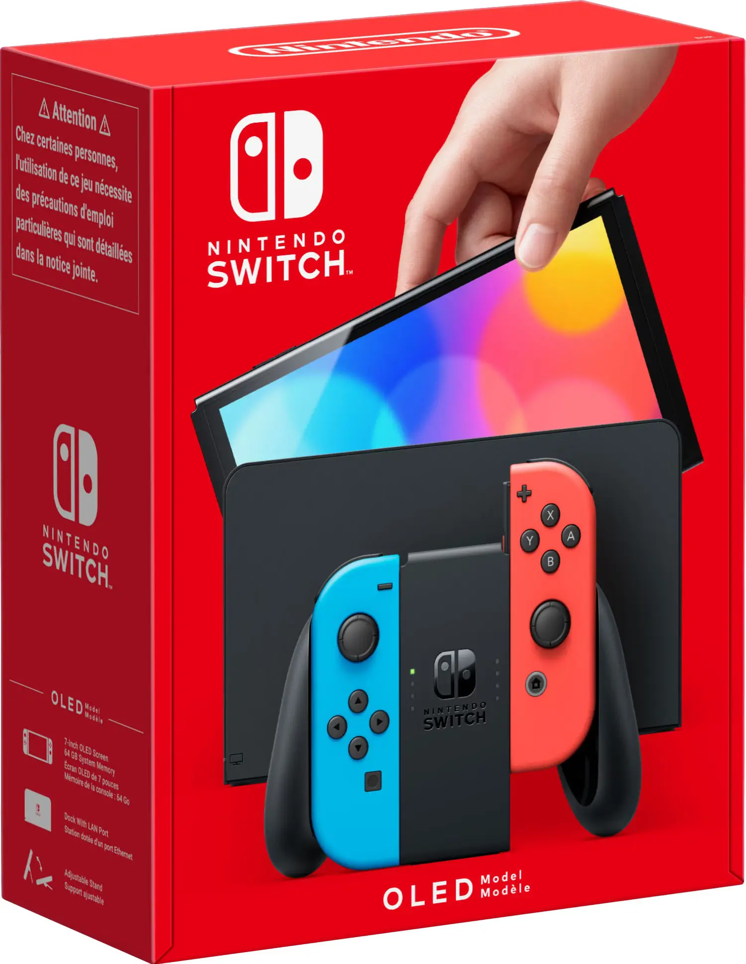Nintendo Switch OLED - Neon Rød & Blå - GamingButikken