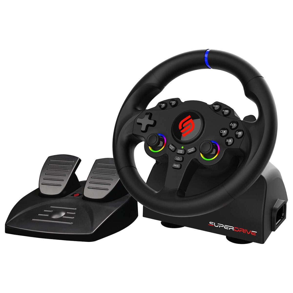 Superdrive 220 RS-5 gamingratt og pedaler, PS5 datamaskin