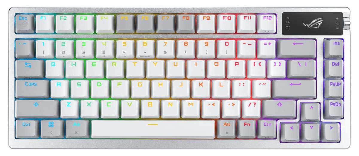 ASUS Asus ROG Azoth 75 Gaming Wireless PBT Keycaps Snow Switches - Moonlight White