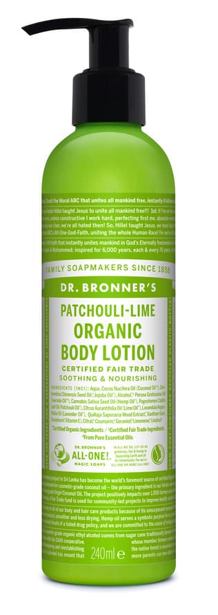 Dr. Bronner's Patschouli Lime Organic Hand & Body Lotion 240 ml