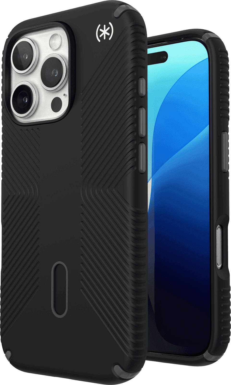 Speck Presidio2 Grip ClickLock & MagSafe - iPhone 16 Pro Max Case - Coastal Blue / Dust Gray / White