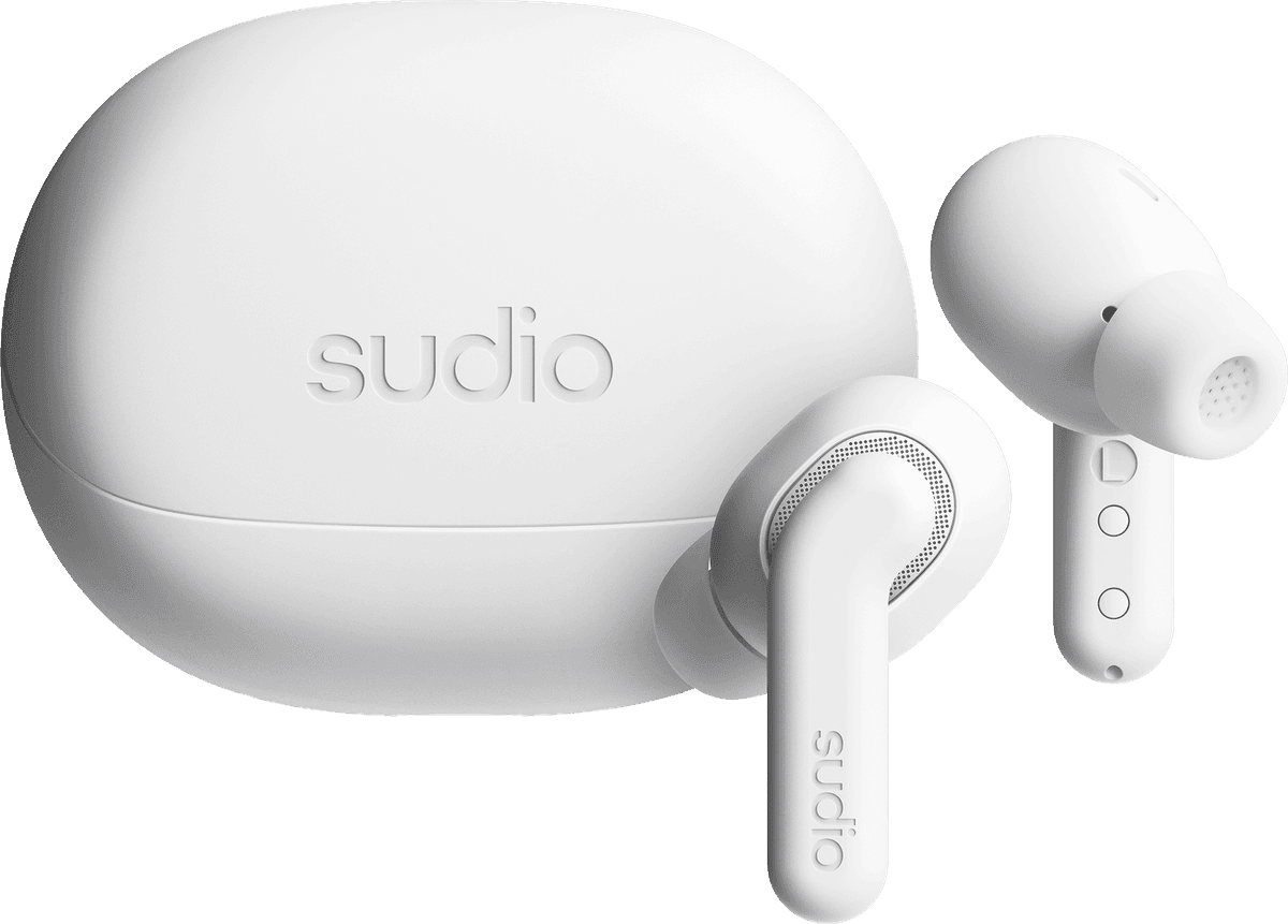 Sudio E4 Pro trådløse ørepropper, hvit