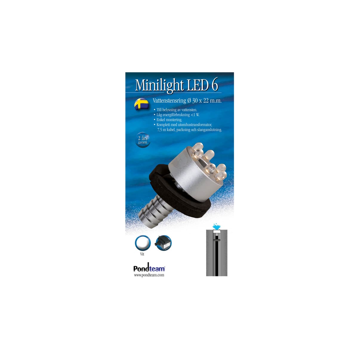 Vannsteinring LED 6 dioder
