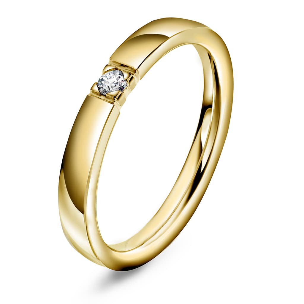 Lady alliansering i 585 gult gull med diamant 0,07 ct TWSI
