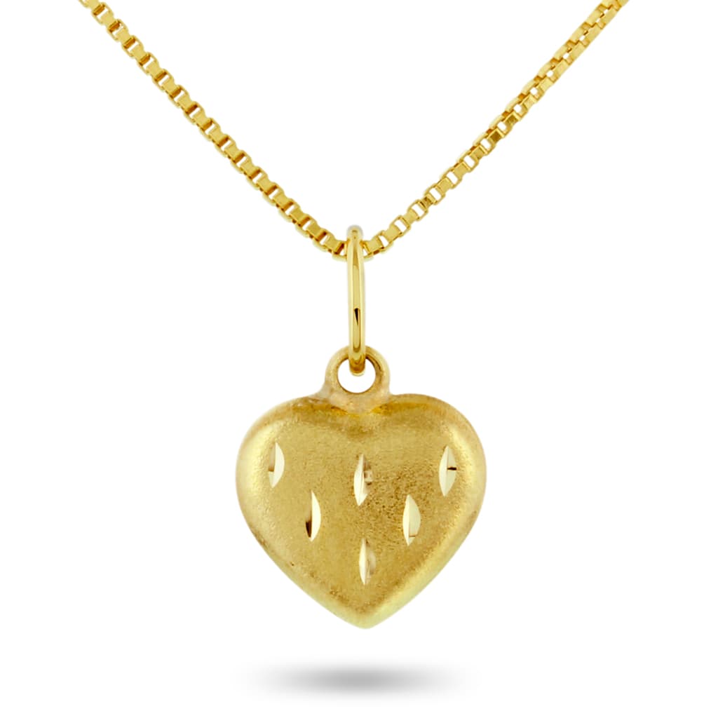 Smykke til barn i 585 gult gull med hjerte