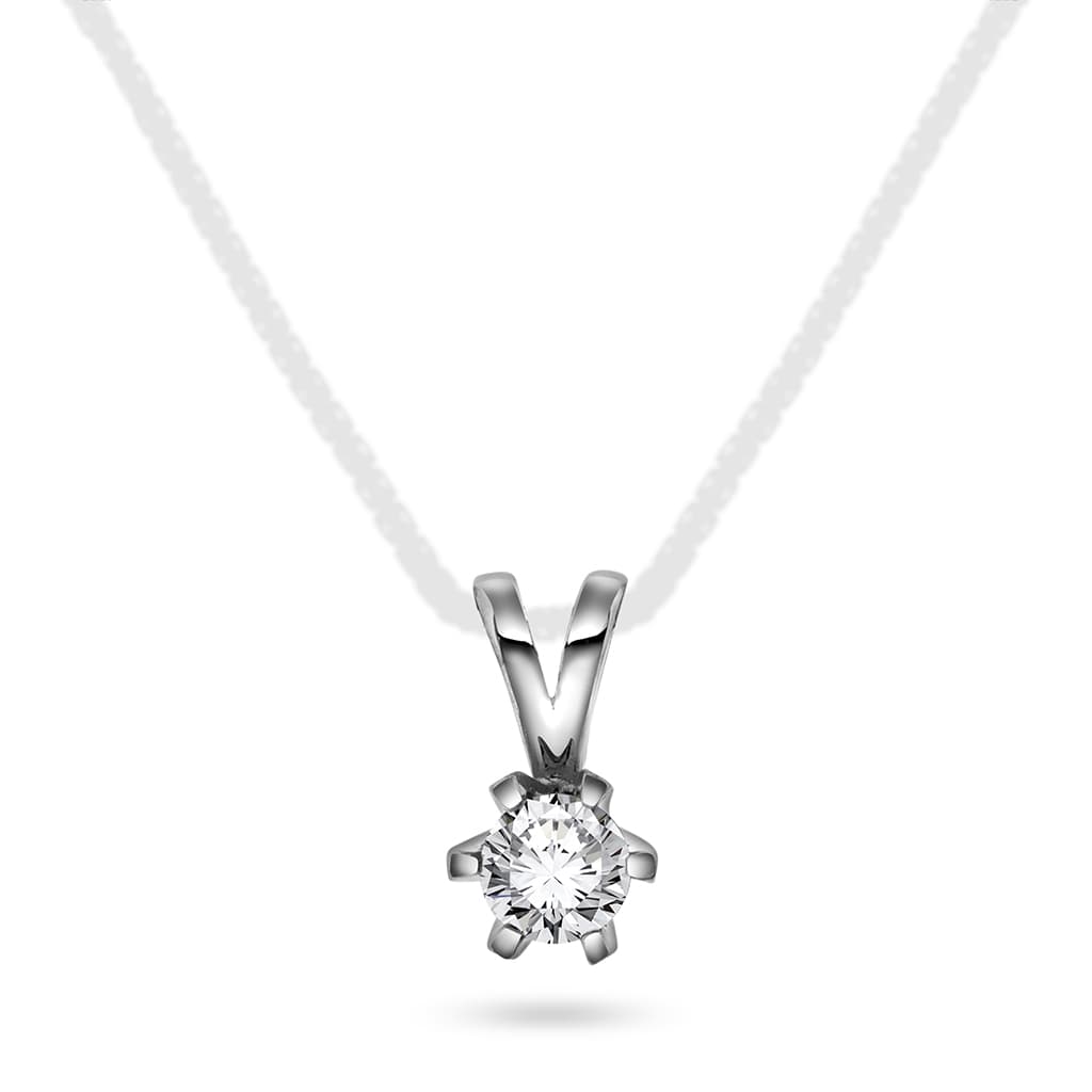 Vida diamantanheng i 585 hvitt gull 0,20 ct
