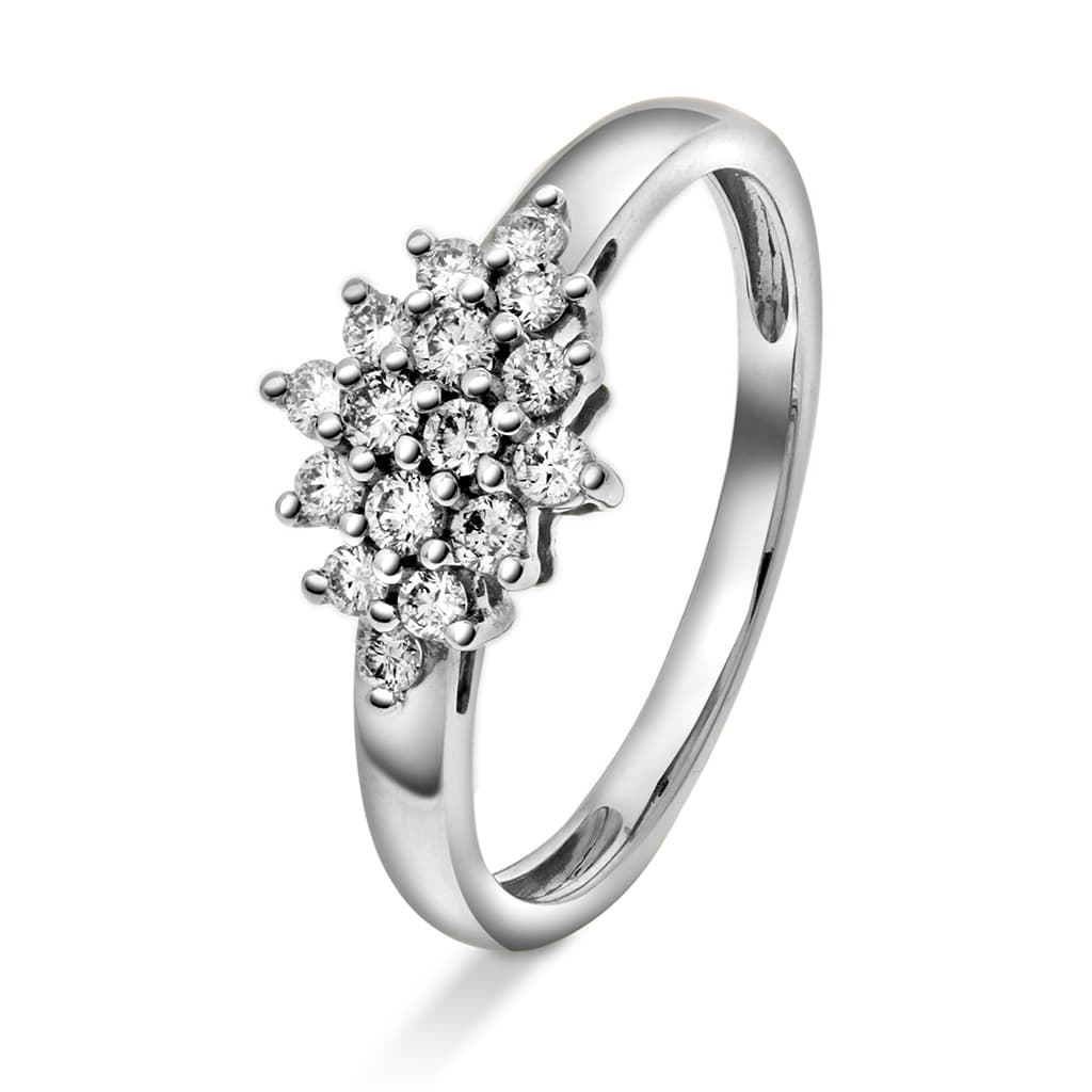 Diamantring i 585 hvitt gull 0,33 ct