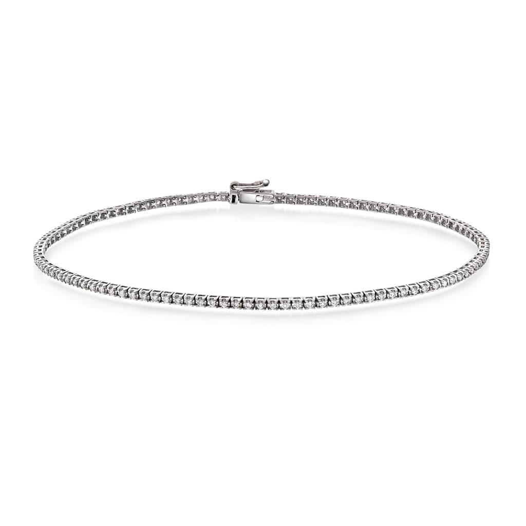 Tennisarmbånd i 375 hvitt gull med diamanter 0,54 ct, 20 cm