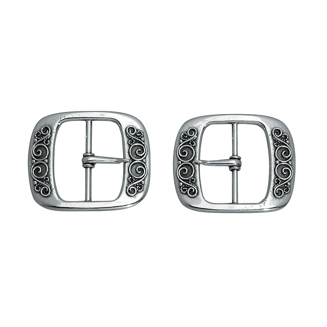 Kne-/vest spenne i 830 oksidert sølv