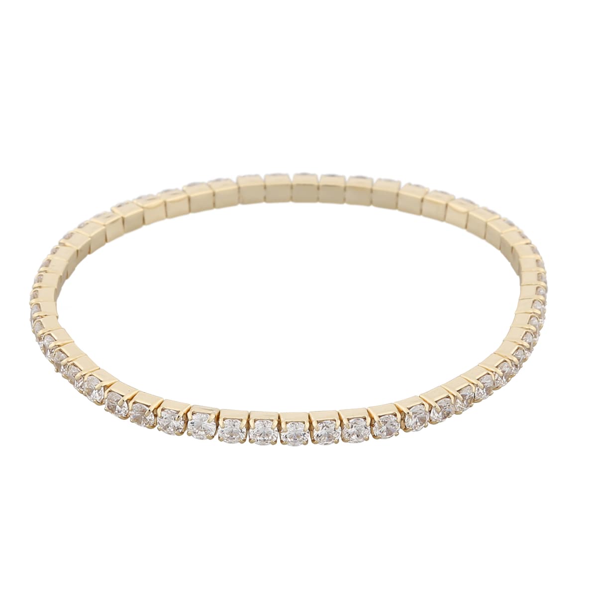 Meadow armbånd i forgylt messing med hvite zirkonia S/M