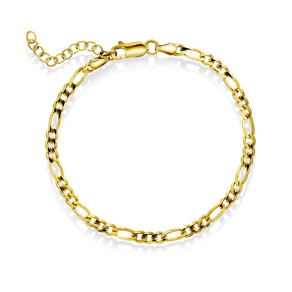 Figaro Armbånd i 925 forgylt sølv, 19 cm