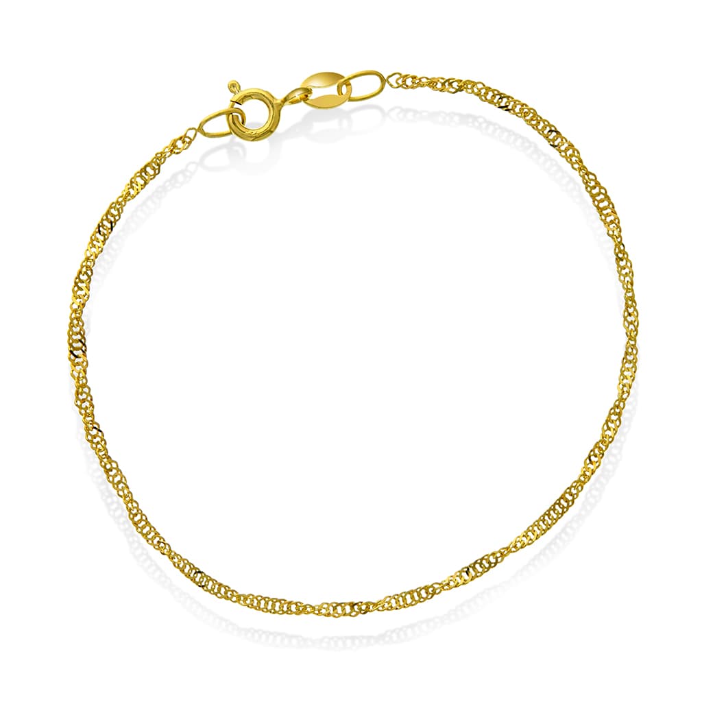 Singapore armbånd i 925 forgylt sølv, 1,9 mm