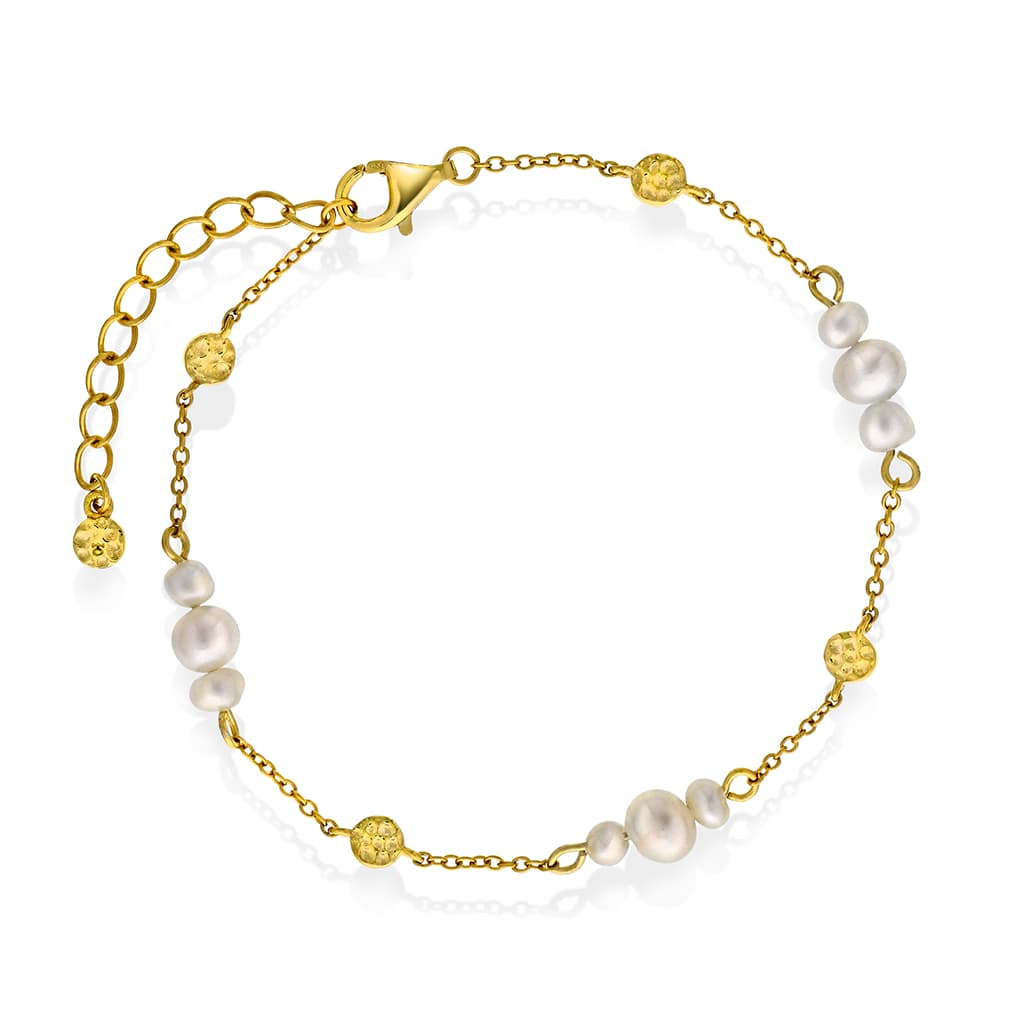 Fairy armbånd i forgylt 925 sølv med ferskvannsperler