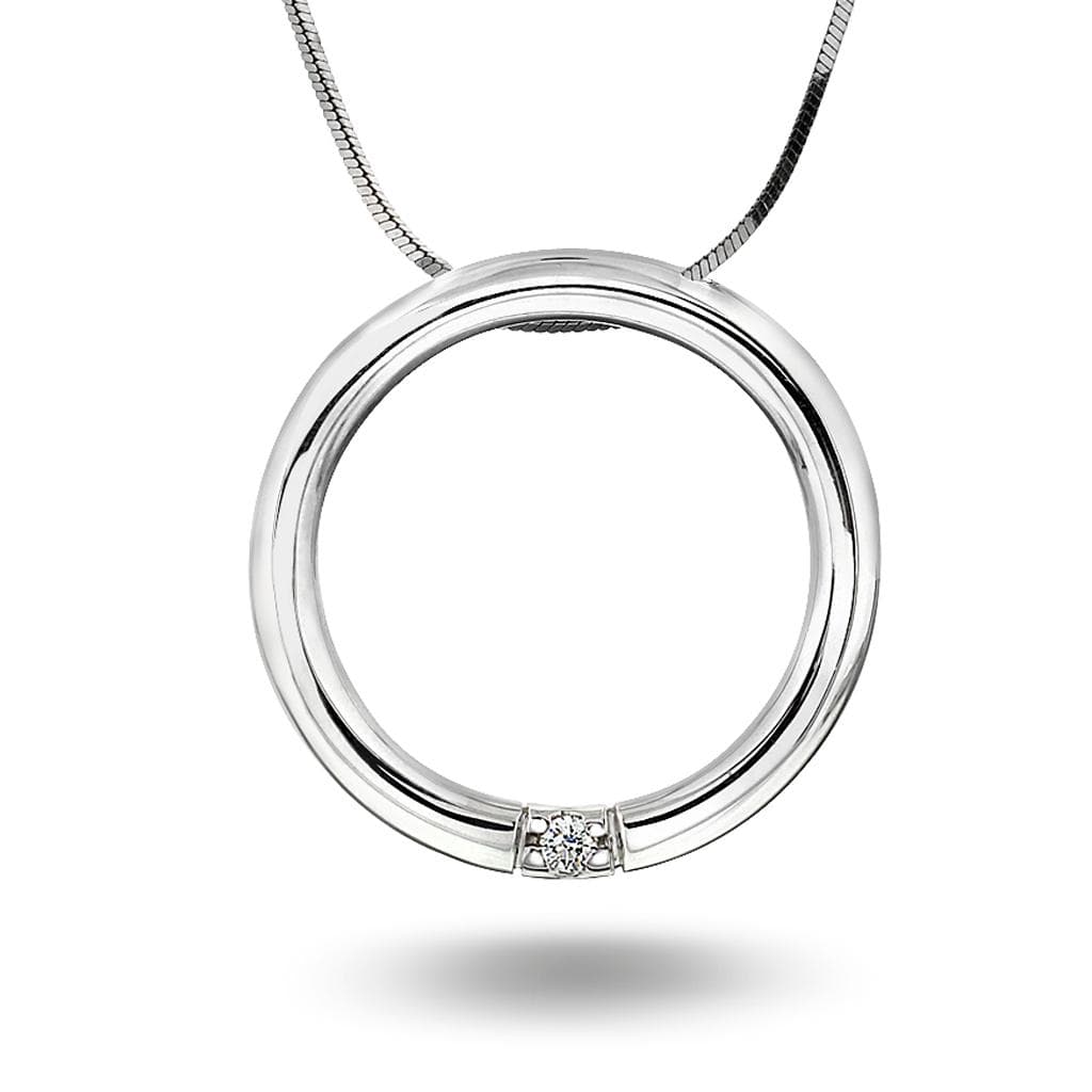 Allianseanheng i hvitt gull med diamant 0,05 ct