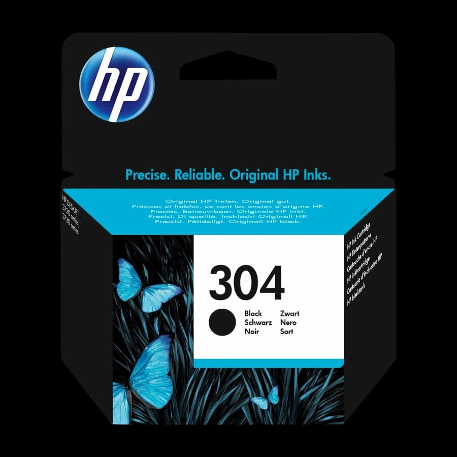 HP 304, svart blekkpatron n9k06ae