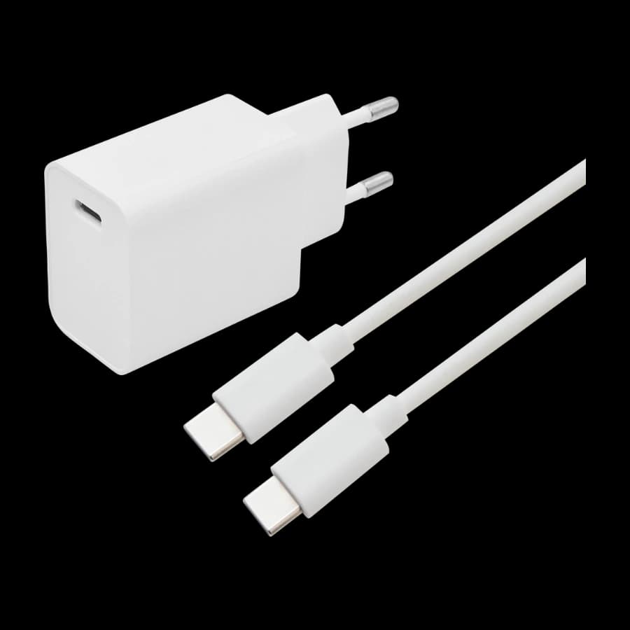 Eletra hurtiglader Sett USB-C 20 W 1 M, hvit