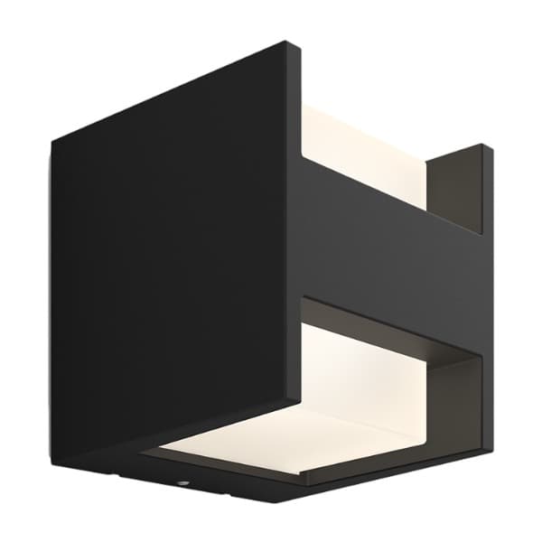 Philips Hue Fuzo utendørs vegglampe, sort 230 v
