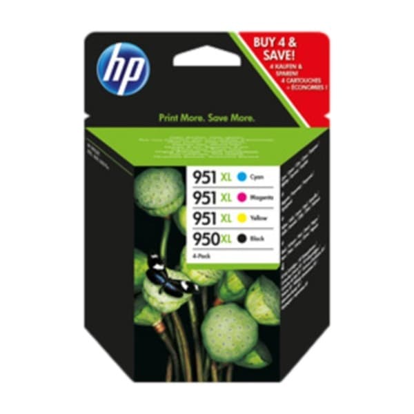 HP 950XL (sort) + 951XL (cyan/magenta/gul)