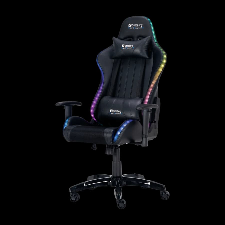 Sandberg 640-94 Video-Spill Stol Universal Gaming-Stol Polstret Sete, svart