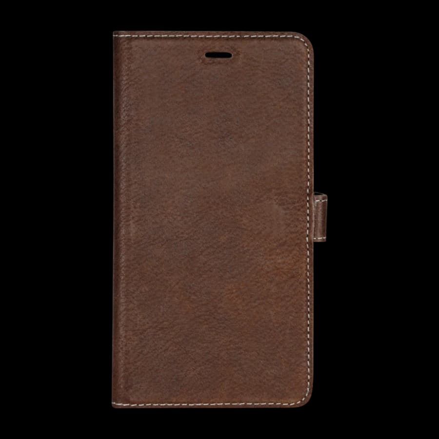 Essentials 2-i-1 skinn lommebok-Deksel iPhone Xr, brun