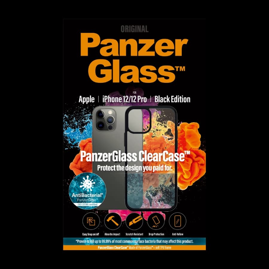 PanzerGlass Clearcase Cover iPhone 12/12 Pro, svart