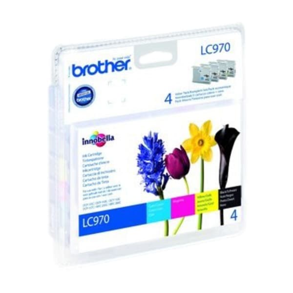 Brother LC970 (sort/cyan/magenta/gul) blistered