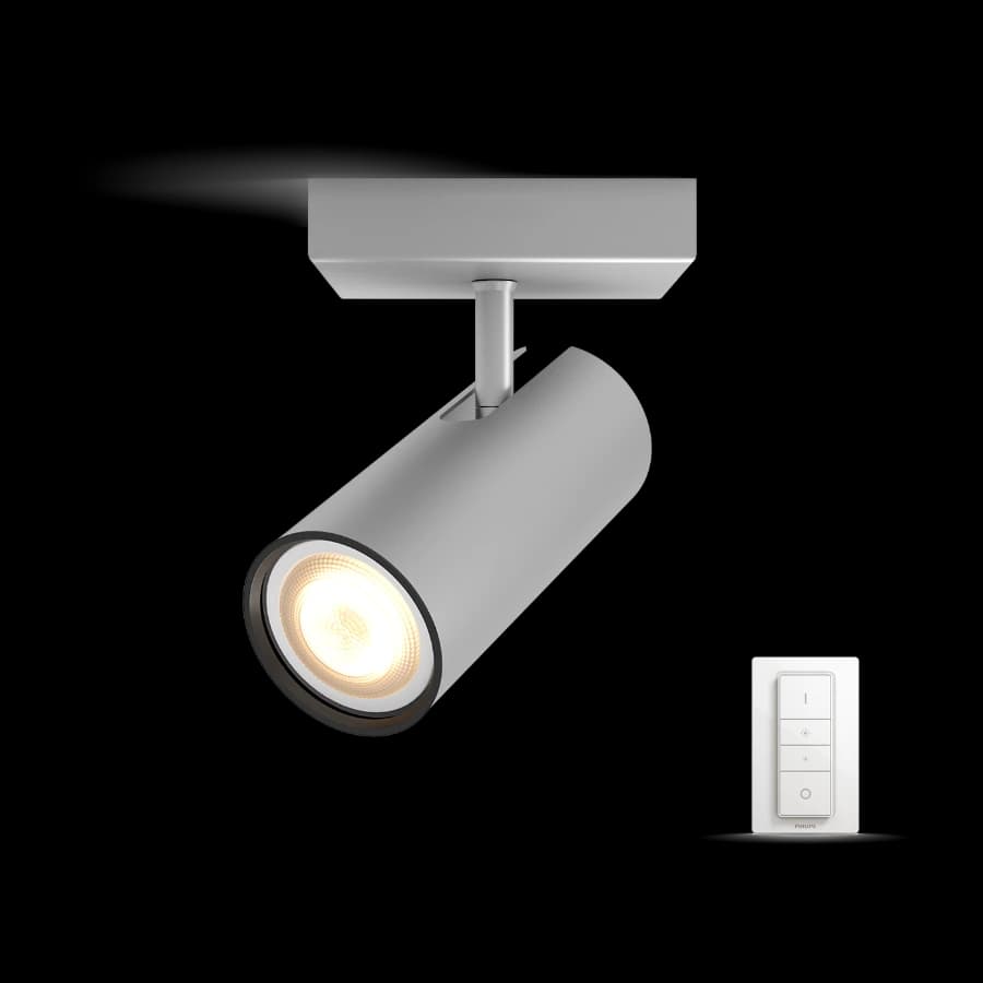 Philips Hue Buratto Singel spotlampe, aluminium