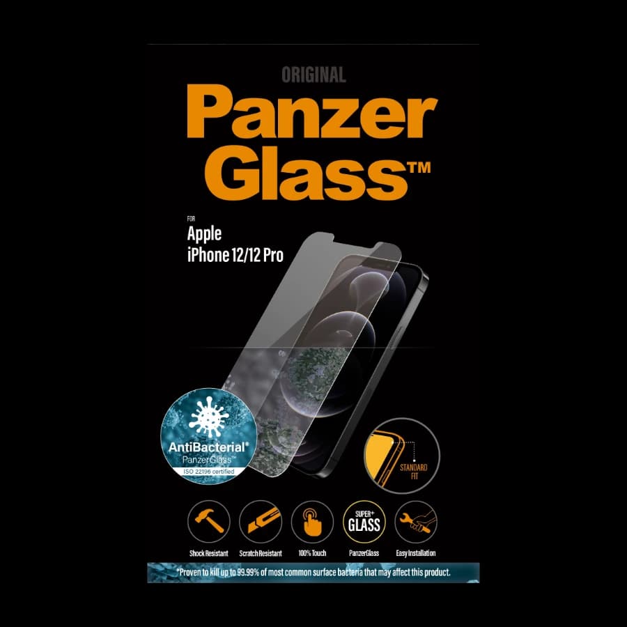 PanzerGlass iPhone 12/12 Pro antibakteriell skjermbeskytter